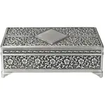 Russell Collection - Pewter Finish Diamante Jewellery Box Medium