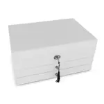 Russell Collection - White Glass 1 Drawer Jewellery Box 34cm