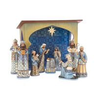 Jim Shore Heartwood Creek - Blue Nativity Set