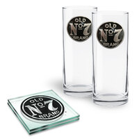 Jack Daniels - Highball Glasses & Coaster Set Set of 2