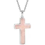 A Gift of Faith - Rose Quartz Cross with Chain