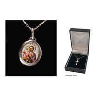Sterling Silver Necklace with Saint Joeseph Medal