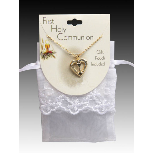 First Holy Communion Necklace with Pouch