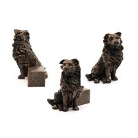 Jardinopia Potty Feet - Antique Bronze Border Collie (Set Of 3)