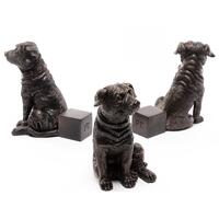 Jardinopia Potty Feet - Antique Bronze Staffordshire Bull Terrier (Set Of 3)