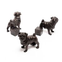 Jardinopia Potty Feet - Antique Bronze Pug (Set Of 3)