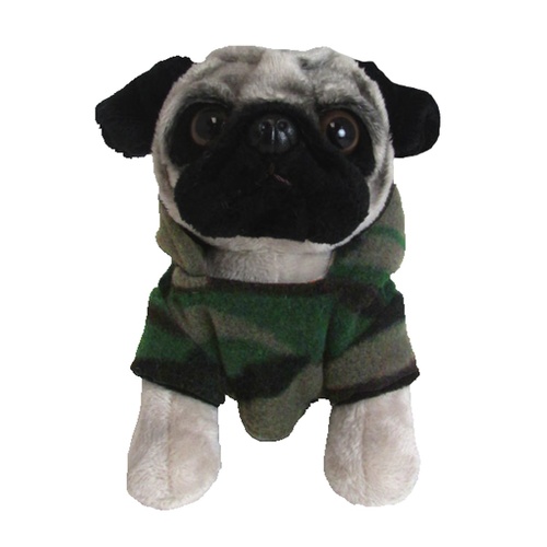Doug The Pug Plush with Camo Hoodie Mini