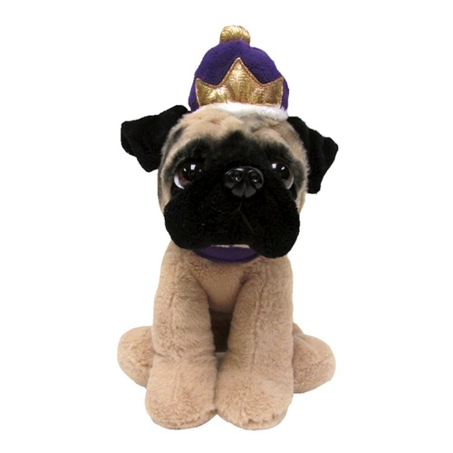 Doug The Pug Plush with Royal Crown Large