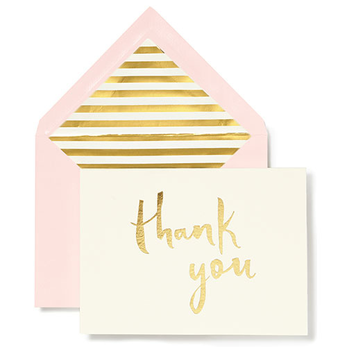 Kate Spade New York Thank You Cards Gold - Set of 10