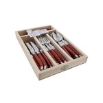 Jean Dubost Laguiole Maison - 24 Piece Cutlery Set Brick Red