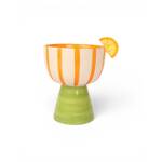 La La Land Beyond Seaview - Stoneware Orange Pedestal Bowl