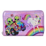 Loungefly Lisa Frank - Holographic Glitter Color Block Zip Around Wallet