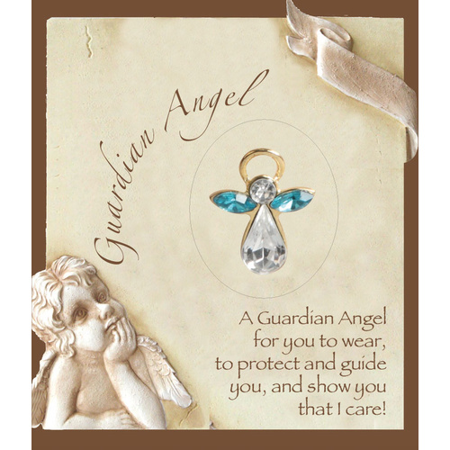 Guardian Angel Birthstone Lapel Pin - December