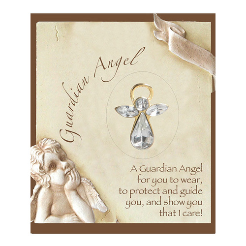 Guardian Angel Birthstone Lapel Pin - April