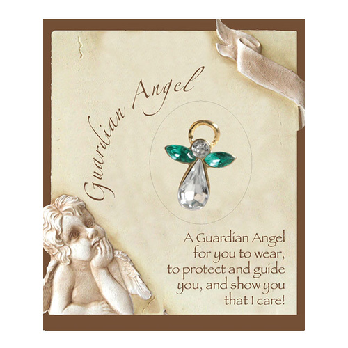 Guardian Angel Birthstone Lapel Pin - May