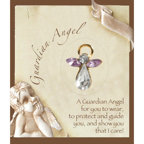 Guardian Angel Birthstone Lapel Pin - June