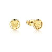 Marvel Couture Kingdom - Black Panther Stud Earrings Yellow Gold