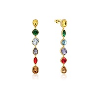 Marvel Couture Kingdom - Infinity Stone Crystal Drop Earings - Gold