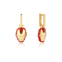Marvel Couture Kingdom - Iron Man Drop Earrings Yellow Gold