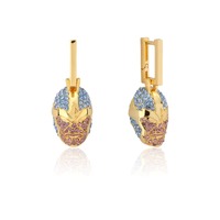 Marvel Couture Kingdom - Thanos Crystal Drop Earrings Yellow Gold