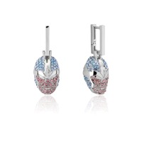 Marvel Couture Kingdom - Thanos Crystal Drop Earrings Silver