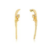Marvel Couture Kingdom - Loki Scepter Crystal Drop Earrings Yellow Gold