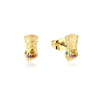 Marvel Couture Kingdom - Infinity Gauntlet Crystal Stud Earrings Yellow Gold
