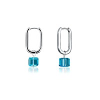 Marvel Couture Kingdom - Tesseract Crystal Drop Earrings Silver