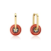 Marvel Couture Kingdom - Captain America Drop Earrings Yellow Gold