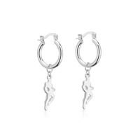 Marvel Couture Kingdom - D100 - Iron Man Charm Hoop Earrings White Gold