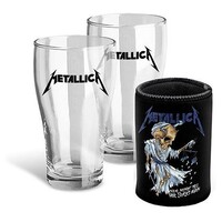 Metallica - Pint Glasses Set of 2 and Can Cooler Pack