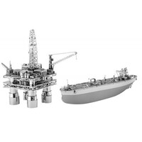 Metal Earth - 3D Metal Model Kit - Offshore Oil Rig & Oil Tanker Gift Set
