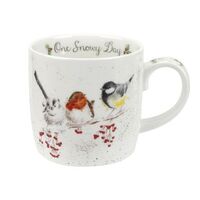 Wrendale Designs By Royal Worcester Christmas Mug - One Snowy Day Birds