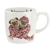 Royal Worcester Wrendale Christmas Mug - Snug as a Pug