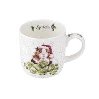 Royal Worcester Wrendale Christmas Mug - Sprouts Guinnea Pig