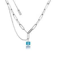 Marvel Couture Kingdom - Tesseract Crystal Necklace Silver