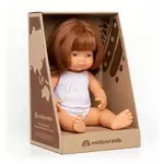 Miniland Baby Doll - Caucasian Redhead Girl 38cm