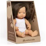 Miniland Baby Doll - Caucasian Brunette Girl 38cm