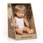 Miniland Baby Doll - Caucasian Dark Blonde Boy 38cm