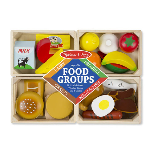 Melissa & Doug Kitchen Play - Food Groups - Wooden Play Food