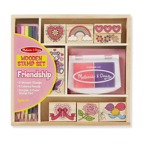 Melissa & Doug Wooden Stamp Set - Friendship