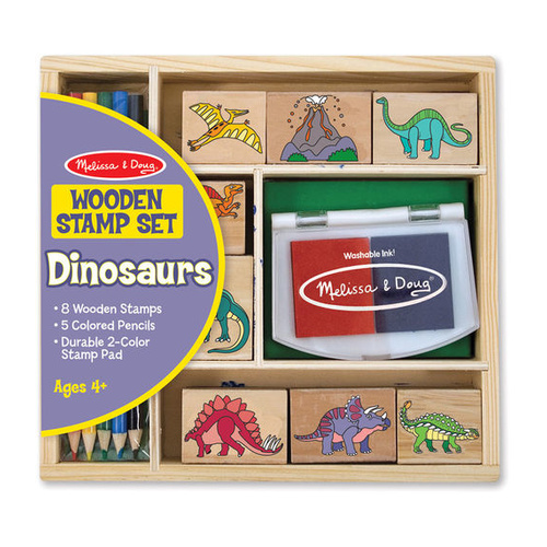 Melissa & Doug Wooden Stamp Set - Dinosaurs