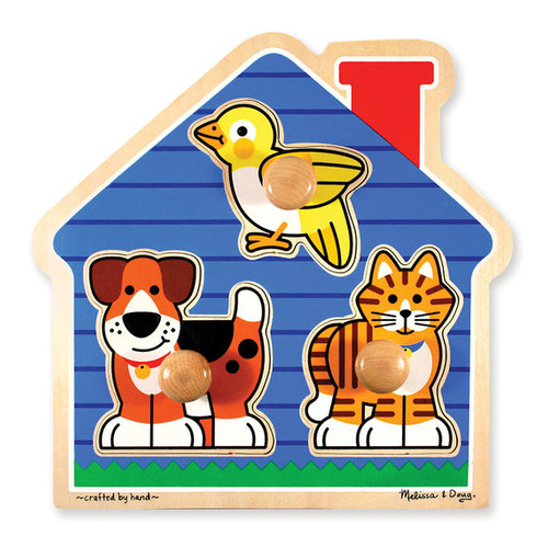 Melissa & Doug Jumbo Knob Puzzle - House Pets 3pc