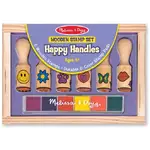 Melissa & Doug Wooden Stamp Set - Happy Handles
