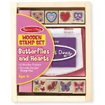 Melissa & Doug Wooden Stamp Set - Butterflies and Hearts