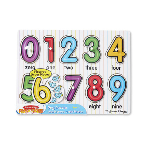 Melissa & Doug Peg Puzzle - See-Inside Numbers 10pc