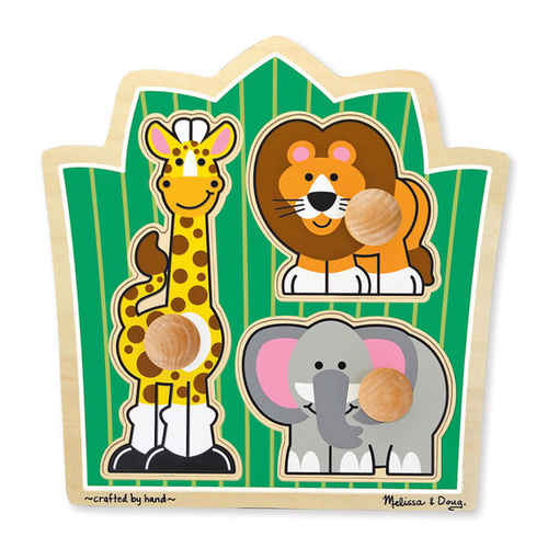 Melissa & Doug Jumbo Knob Puzzle - Jungle Friends 3pc