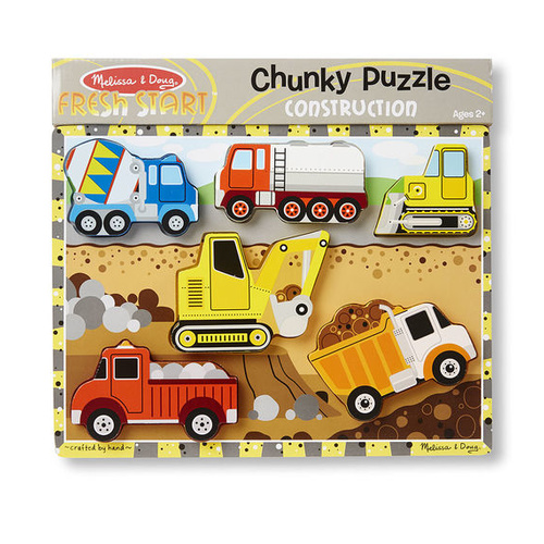 Melissa & Doug Chunky Puzzle - Construction 6 Pieces