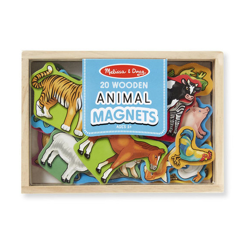 Melissa & Doug Magnetic Learning - 20 Wooden Animal Magnets