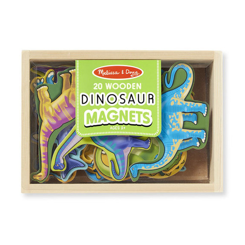 Melissa & Doug Magnetic Learning - 20 Wooden Dinosaur Magnets